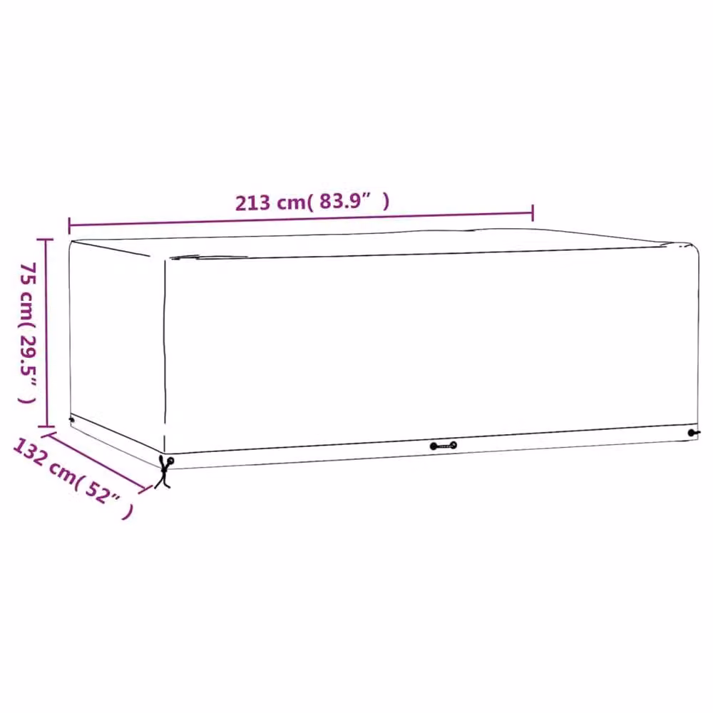Berkfield Home Water-Repellent Rectangular Garden Furniture Covers, 2 Pack, Black, W/D/H: 213 x 132 x 75 cm – 5