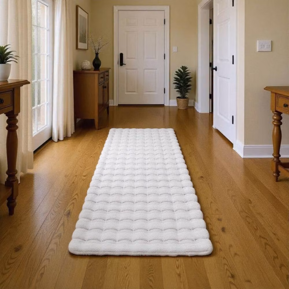 Desire Rugs Orbie Washable Modern Rectangular Area Rug in White, W: 60 cm, L: 200 cm – 2