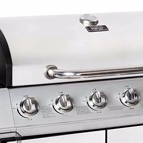 Charles Bentley 7 Burner Premium Gas BBQ Barbecue with Side Burner and Warming Rack in Silver, W: 152.5 cm, D: 110 cm – 4