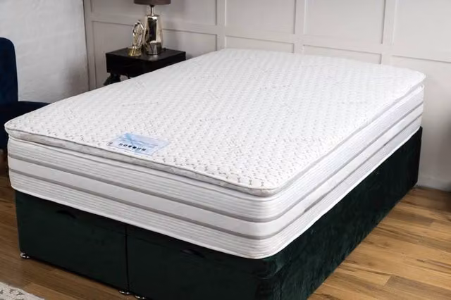 UK Bed Furniture Richmond Pillowtop 3000 Pocket Mattress in White, Small Double, W: 120 cm x D: 200 cm