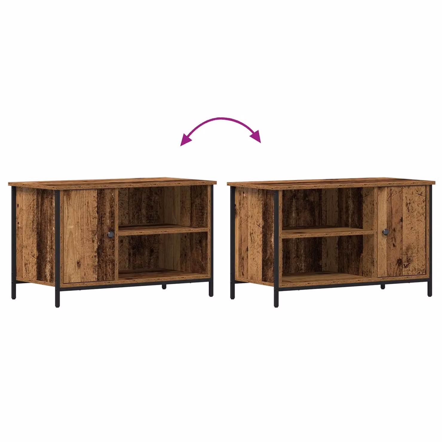 Berkfield Home Rustic TV Cabinet in Brown, W/D/H: 80 x 40 x 50 cm – 6