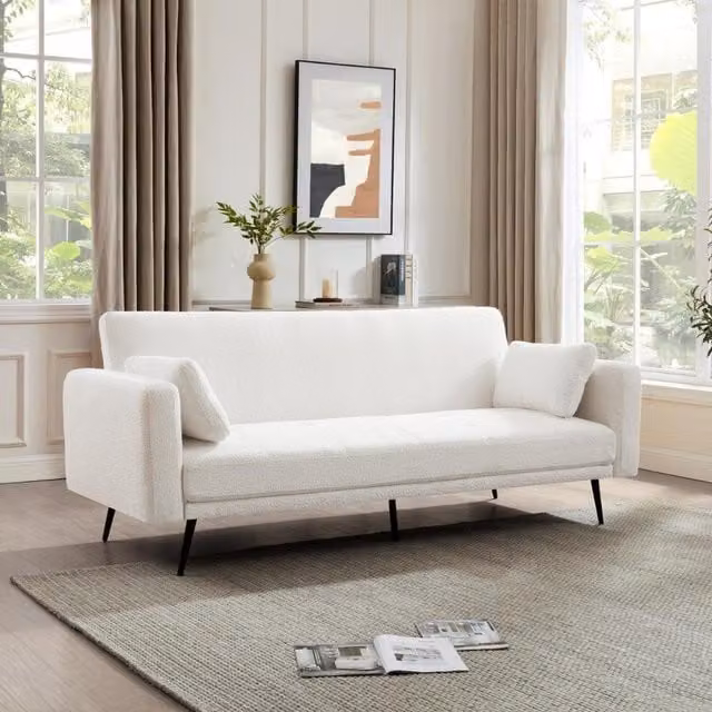 Tom Sofa Bed in Cream Boucle with Sleeping Function
