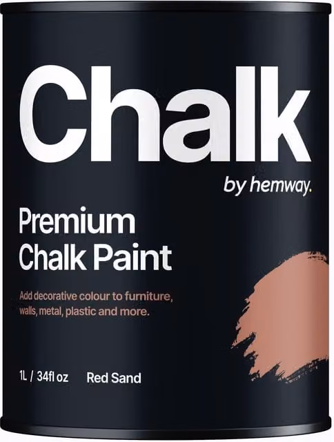 Hemway Water-Based Chalk Paint in Red Sand, Flat Matt Finish, 1 l