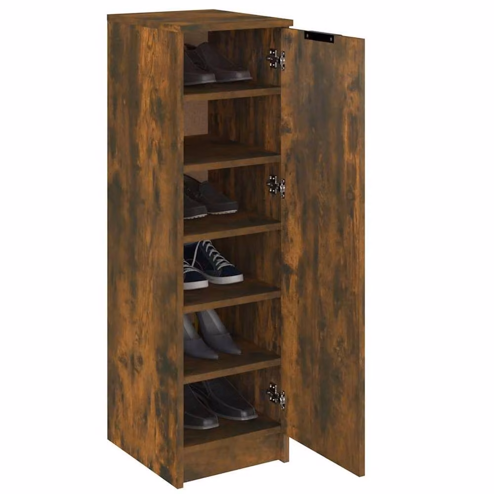 Berkfield Home Smoked Oak Shoe Cabinet in Brown, W/D/H: 30 x 35 x 100 cm – 3