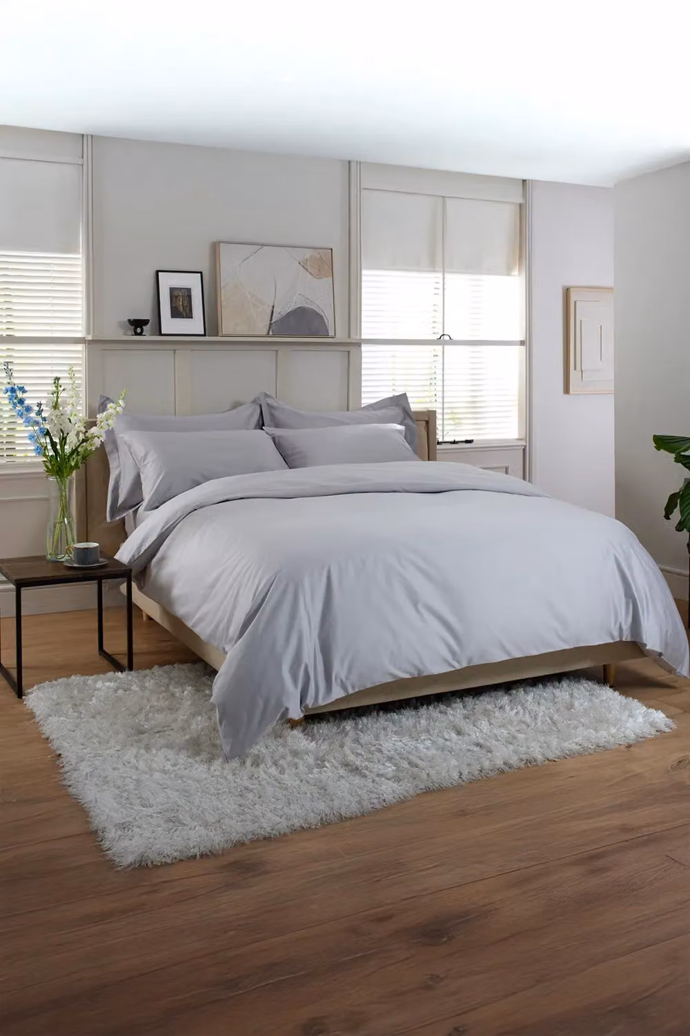 The Lyndon Company 800 Thread Count 100% Cotton Luxury Hotel Quality Fitted Sheets in Grey, W/D: 180 x 200 cm – 2