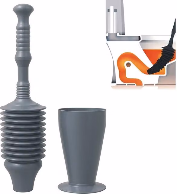 Vogrex Grey Toilet Plunger Unblocker Air Pump for Drain Blockages