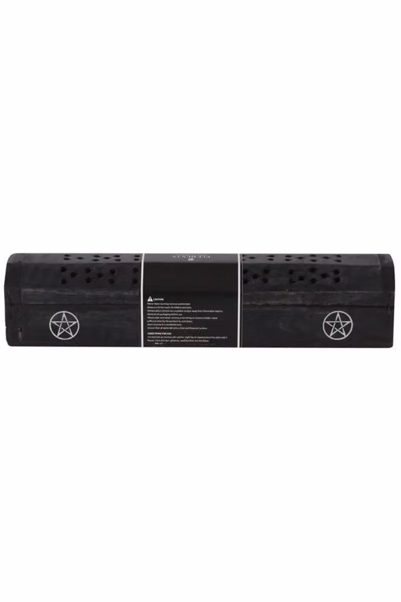 KDMD Pentagram Geometric Wooden Black Pepper Incense Stick Box Set in Black and White – 2