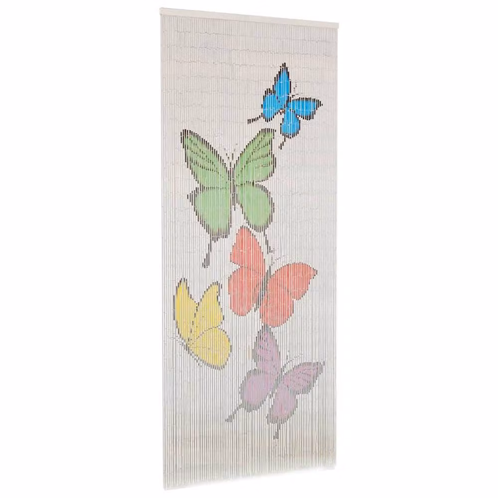 Berkfield Home Bamboo Insect Door Curtain, Multicolour, W: 90 cm, H: 200 cm