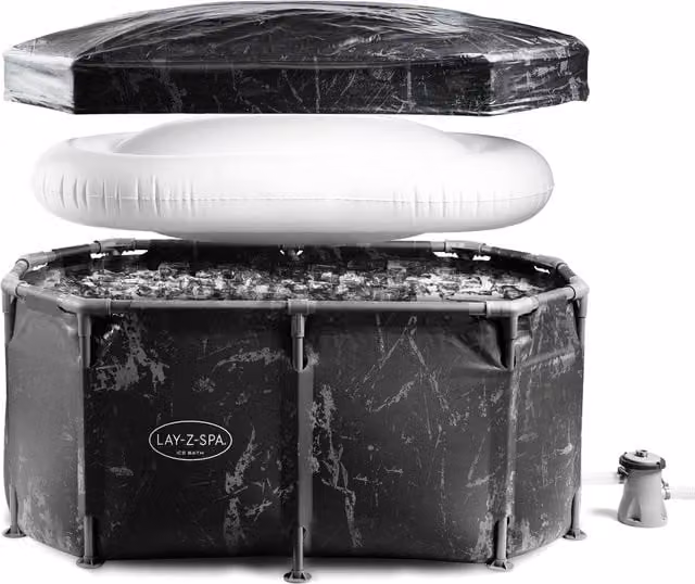 Lay-Z-Spa Glacial Dip Black Inflatable Ice Bath Cold Plunge Recovery Tub with Pump