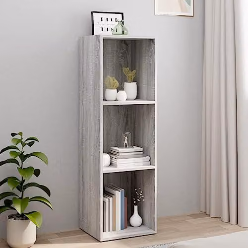 vidaXL Book and TV Cabinet in Grey Sonoma, W/D/H: 36 x 30 x 114 cm – 2