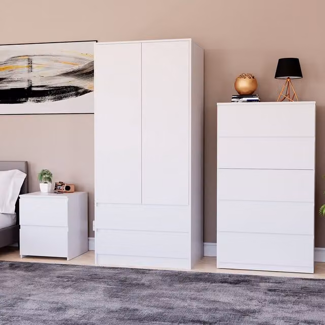 Vida Designs Denver Bedroom Set in White – 1