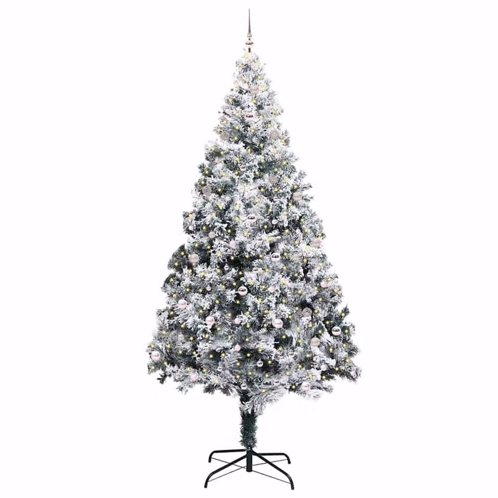 Berkfield Home White PVC Christmas Tree with 300 LEDs and Stand, Height: 300 cm – 3
