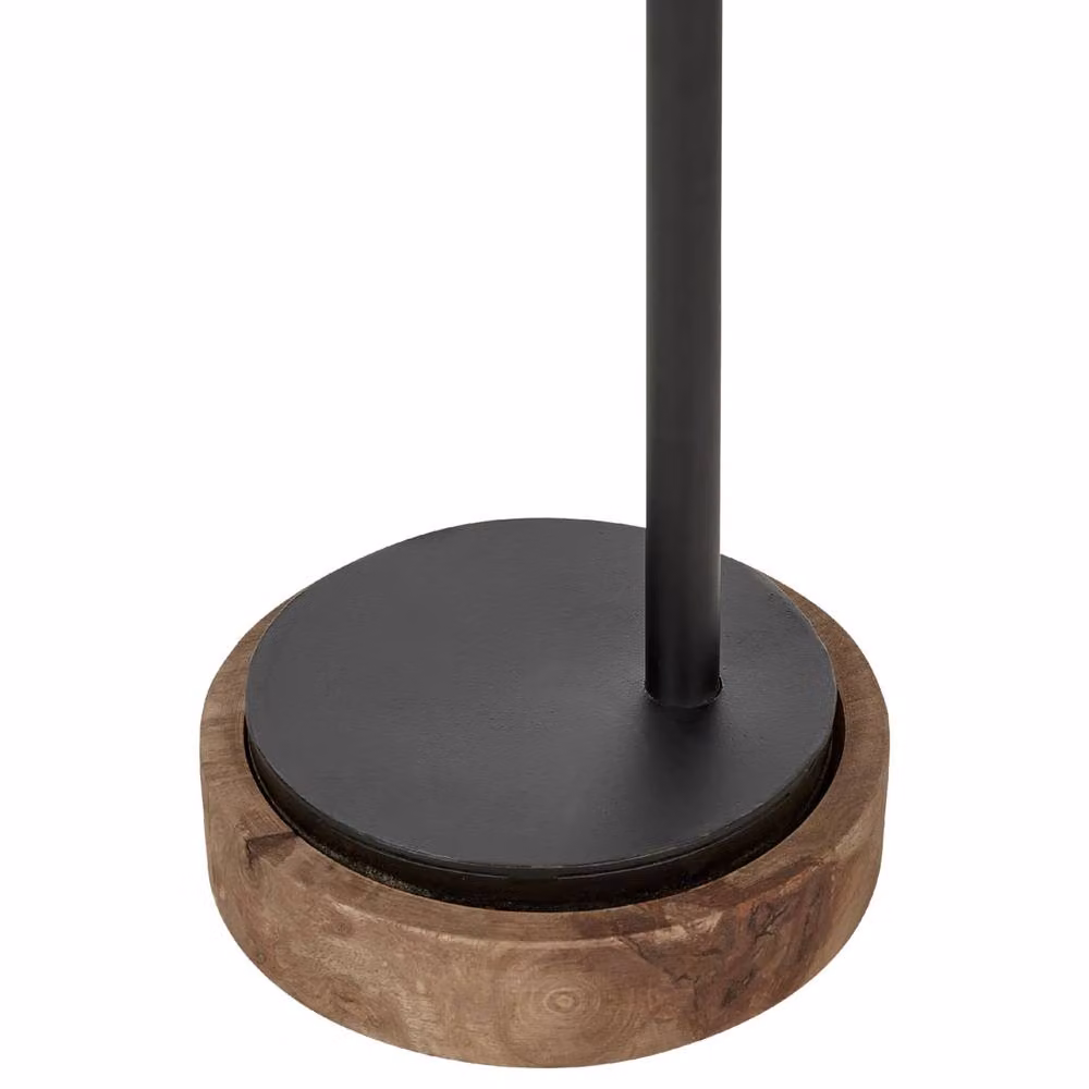 Wyld and Coco Adjustable Dark Mango Wood Desk Lamp with Black Iron Base in Brown and Black – 4