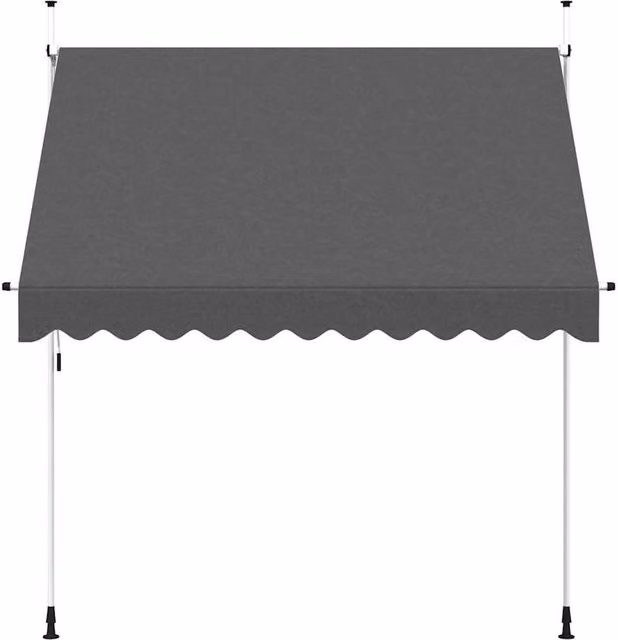 Berkfield Home Manual Retractable Folding Arm Awning in Anthracite Grey, Width: 250 cm