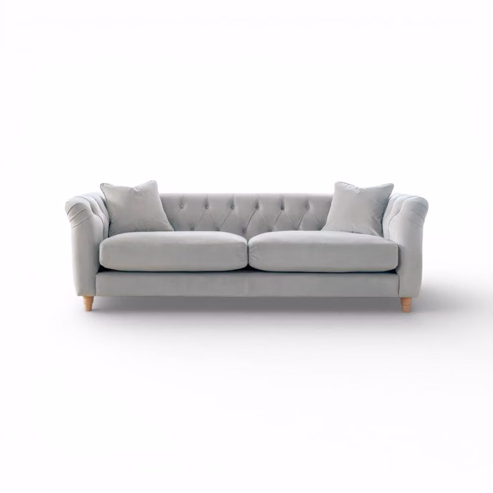 The Great Sofa Company Kensington 3-Seater Silver Velvet Chesterfield Sofa – 2