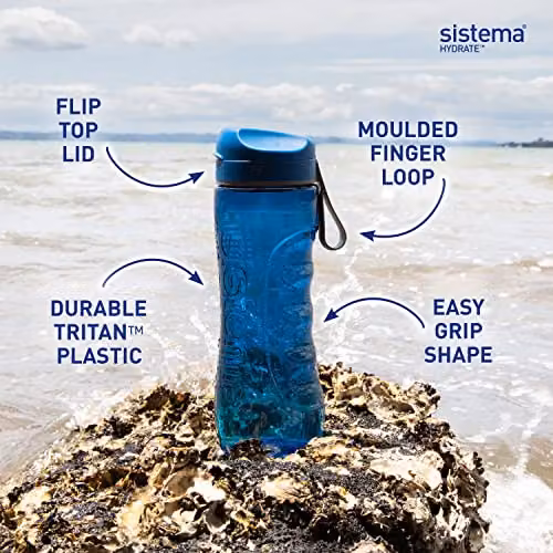 Sistema Hydrate Tritan Active Sports Water Bottle, 800 ml, Multicolour, Leakproof and BPA-Free – 3
