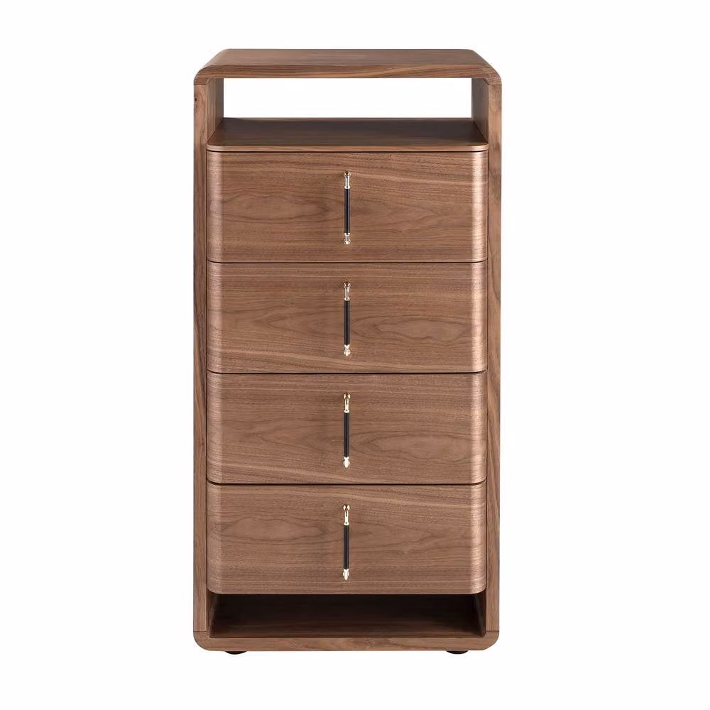 Angel Cerda Modern Walnut and Black Chest of Drawers with Soft-Close Drawers, W/D/H: 117 x 43 x 60 cm – 2