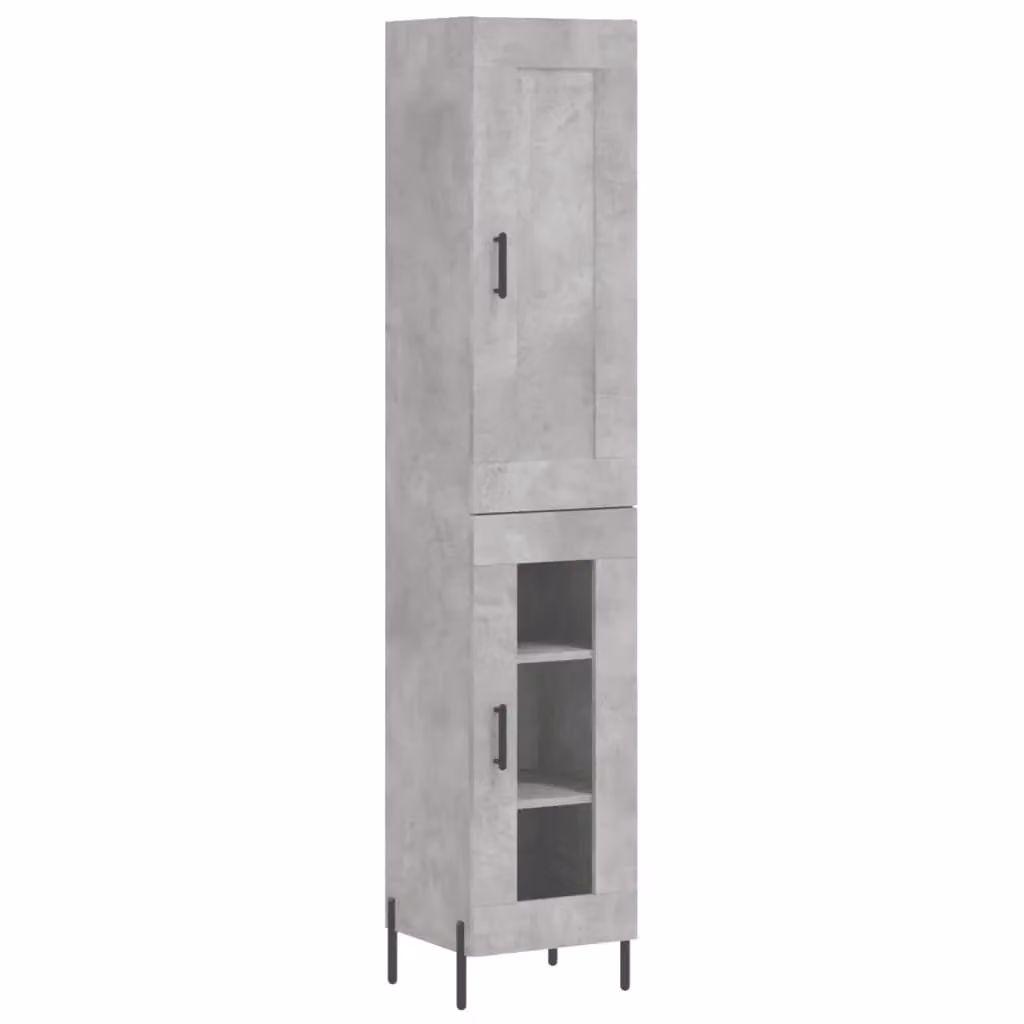 Berkfield Home Highboard in Concrete Grey, W/D/H: 34.5 x 34 x 180 cm – 2