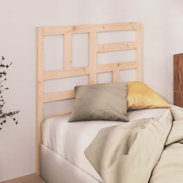 Berkfield Home Rustic Solid Wood Pine Bed Headboard in Brown, W/D/H: 81 x 4 x 104 cm