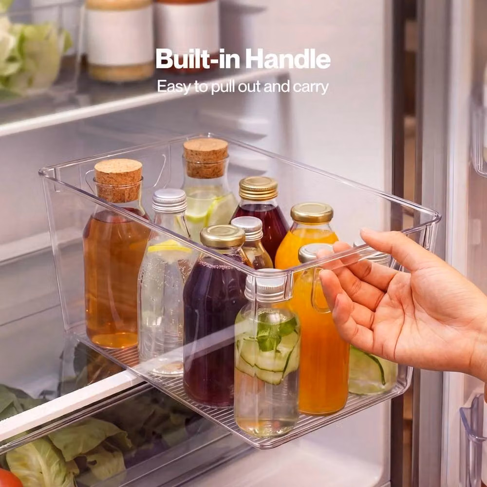 KORVIXA 6-Piece Clear Plastic Fridge Storage Bins – 3