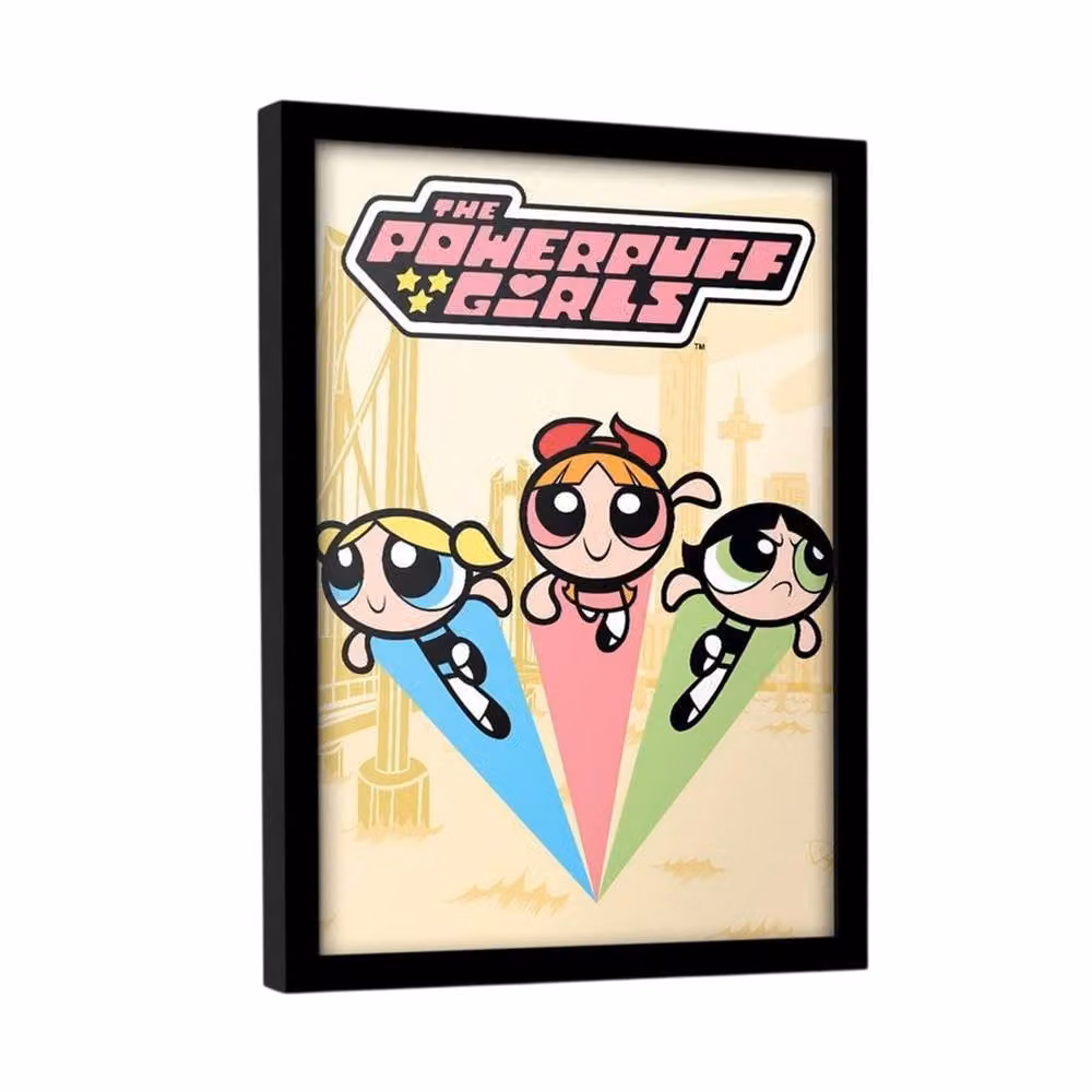 Powerpuff Girls Group Framed Multicolour Paper Poster Illustration – 2