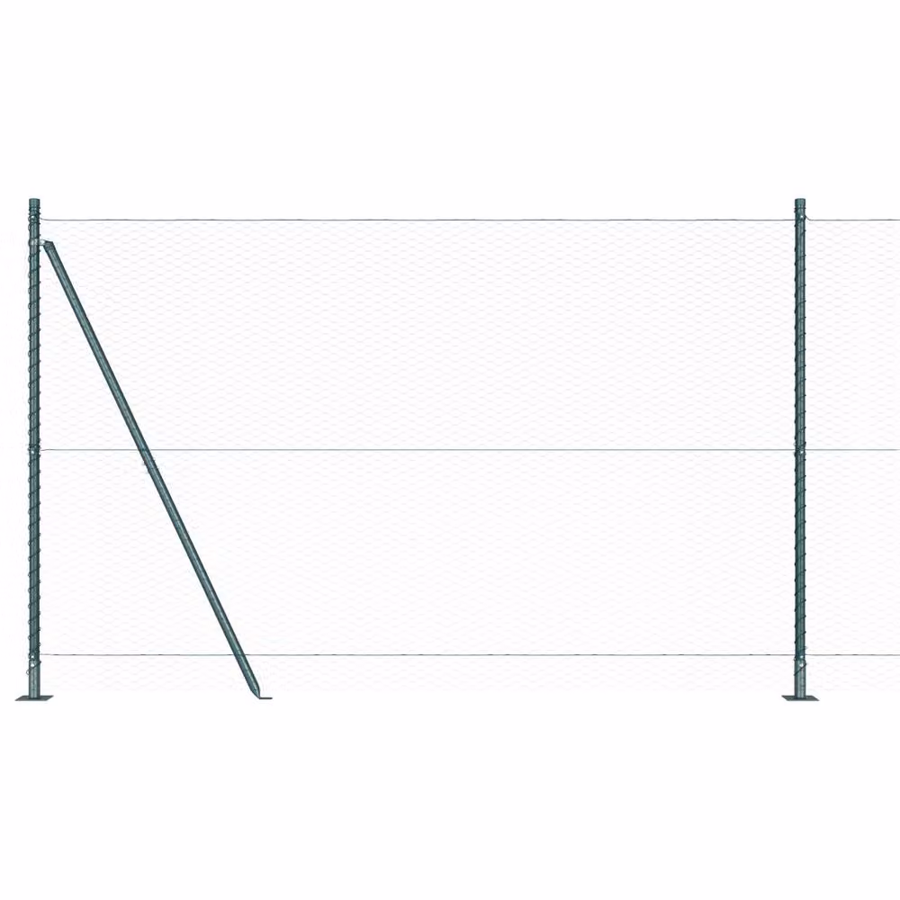 Berkfield Home Green PVC Coated Steel Round Fencing Set of 2, W: 25 m, H: 1.5 m – 3