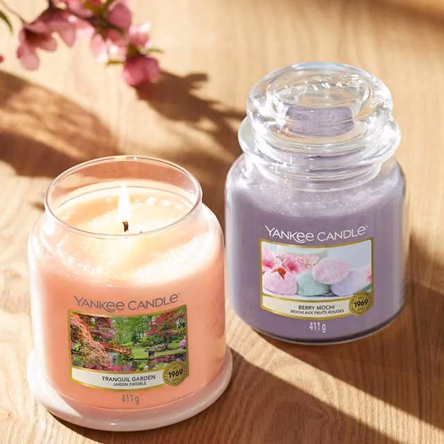 Yankee Candle Tranquil Garden Scented Candle, Pink, Pack of 2