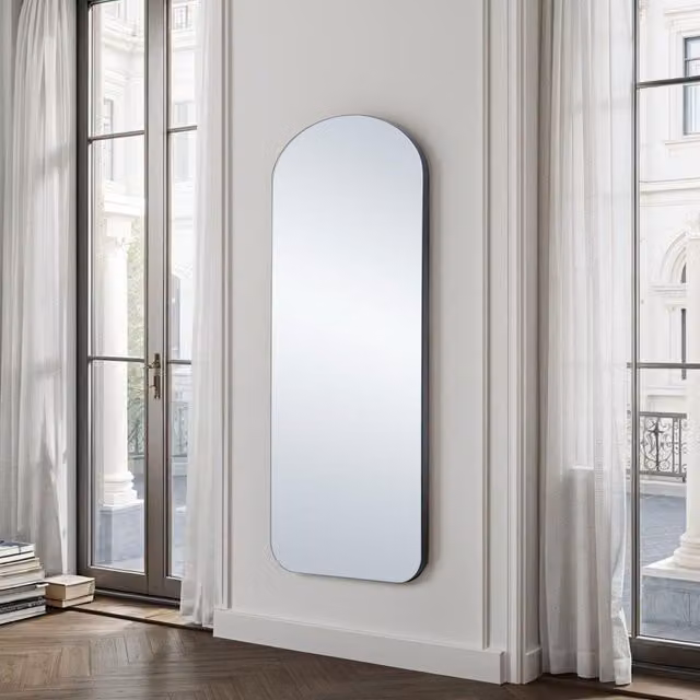 Yearn Soho Curved Arch Full Length Wall Mirror in Black, H 150 cm x W 60 cm