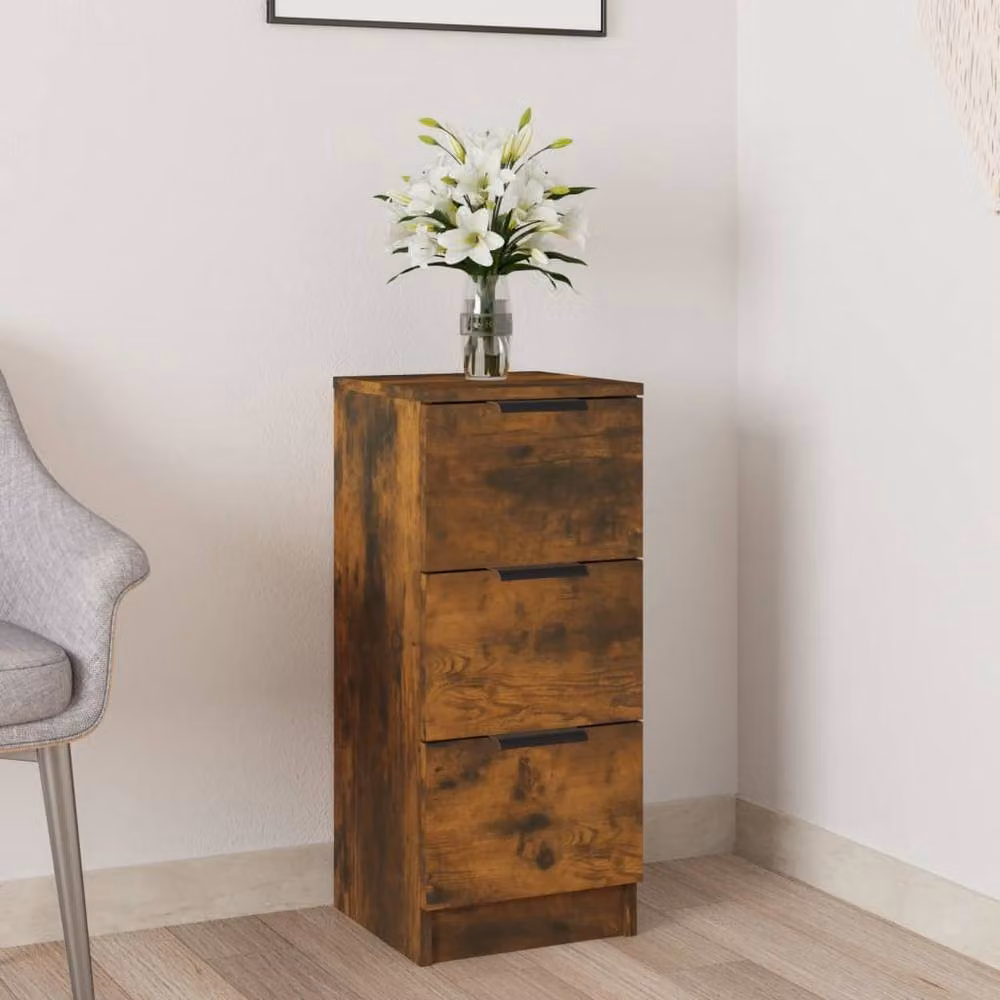 Berkfield Home Smoked Oak Sideboard in Brown, W/D/H: 30 x 30 x 70 cm – 2