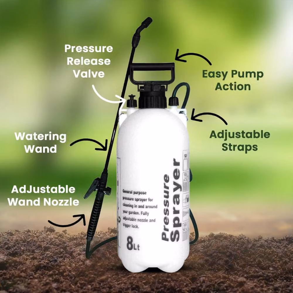 MANTRARAJ 8L Manual Garden Pressure Sprayer Knapsack in White – 7