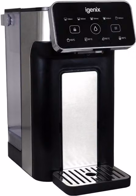Igenix Instant Hot Water Dispenser with Digital Touch Display and Removable Tank, Black