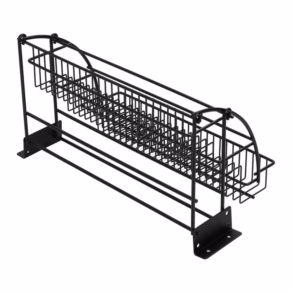 Garden Sanctuary 3 Tier Pull Down Metal Spice Rack Cabinet Organiser in Black – 2