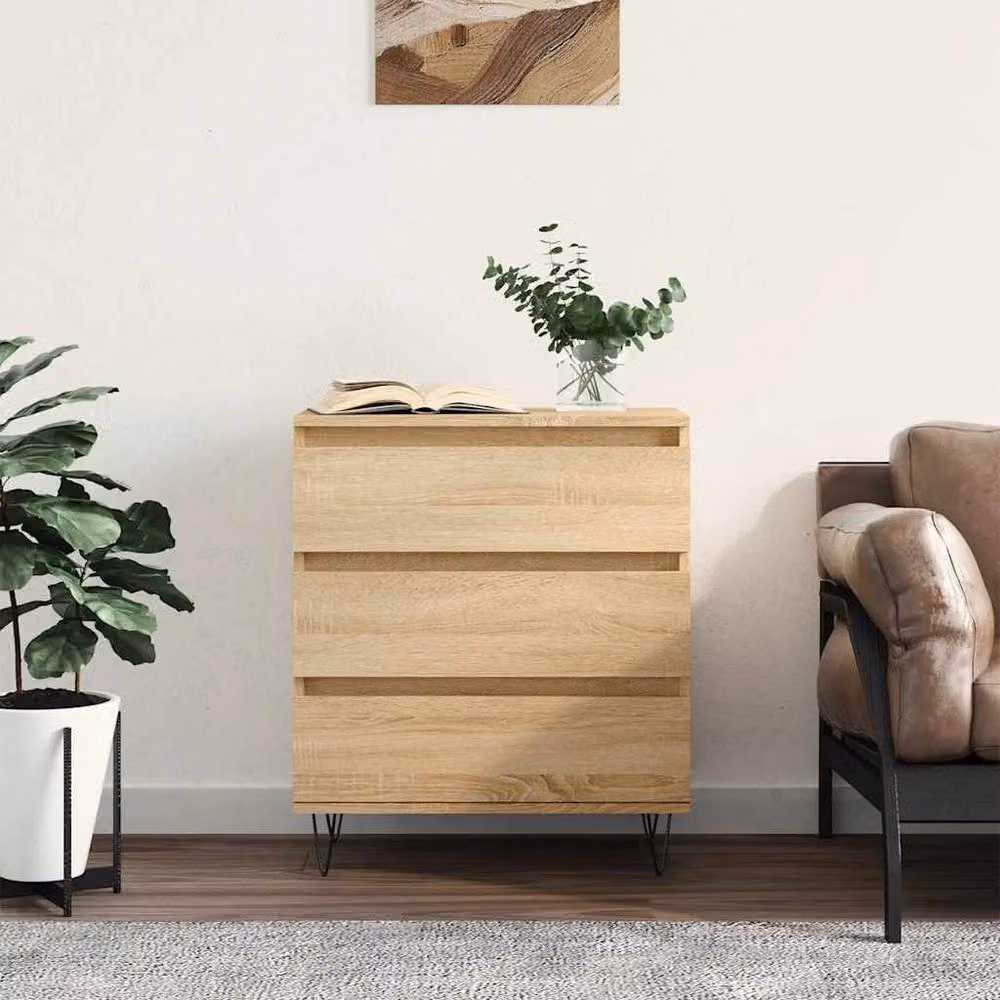 Berkfield Home Sonoma Oak Sideboard in Brown, W/D/H: 60 x 35 x 70 cm – 1