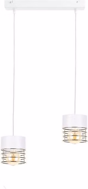 Netlighting Royal Bar Pendant Ceiling Light in White and Gold, 50 cm, 2x E27
