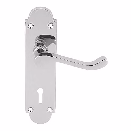 Designer Levers Brora Round Top Design Lever Door Handle in Polished Chrome – 1