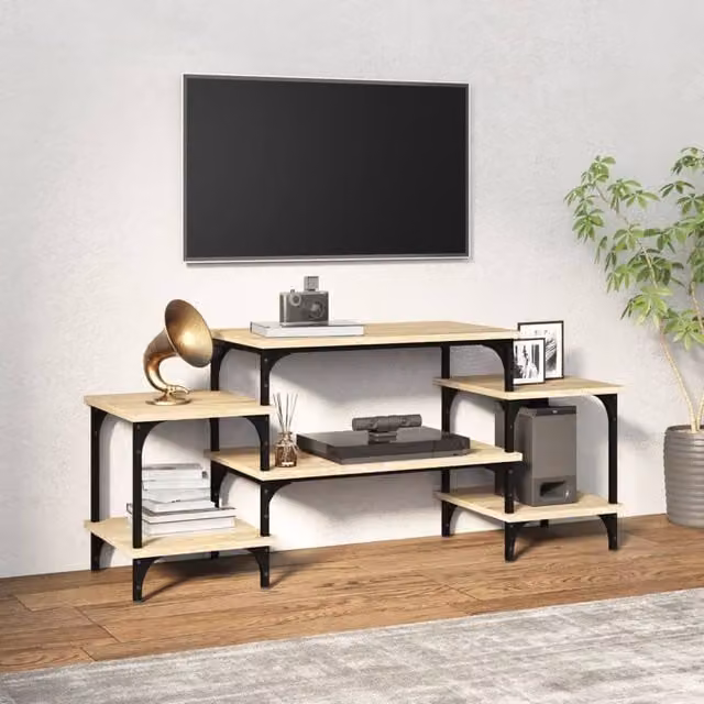 Berkfield Home TV Cabinet in Sonoma Oak Brown, W/D/H: 117 x 35 x 52 cm