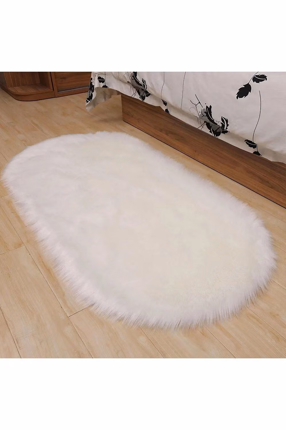 H&O Direct White Rectangular Shaggy Area Rug, W: 60 cm, L: 120 cm – 2