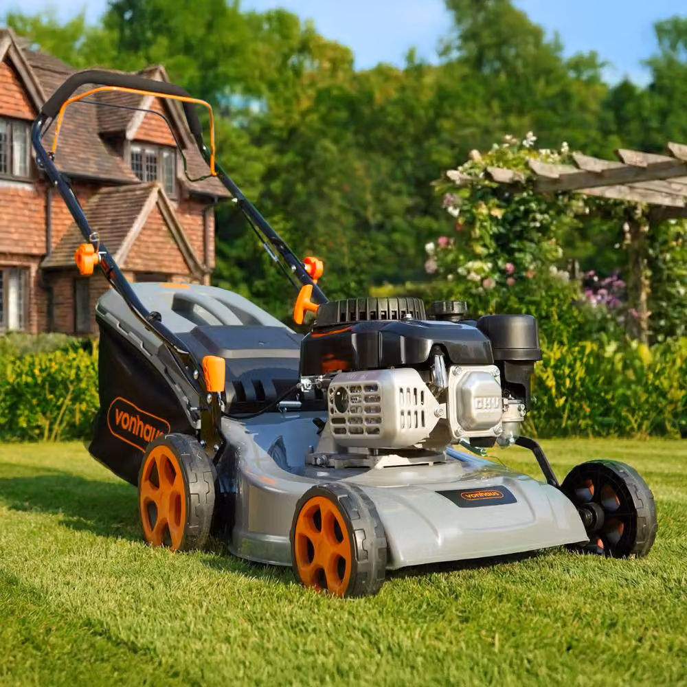 VonHaus Petrol Lawnmower in Grey with Collection Bag – 4
