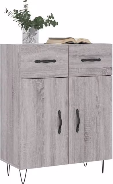 Berkfield Home Grey Sonoma Sideboard in Engineered Wood W/D/H: 69.5 x 34 x 90 cm