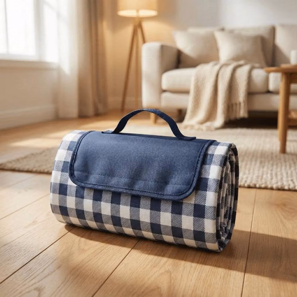 Kelvenix Large Waterproof Foldable Picnic Blanket in Blue, W: 200 cm, D: 140 cm – 3