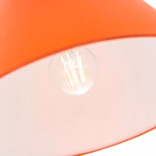 Happy Homewares Classic Orange and White Fabric Cone Coolie Lampshade for Table or Pendant Lamps W/D/H: 25 x 17 x 11 cm – 2