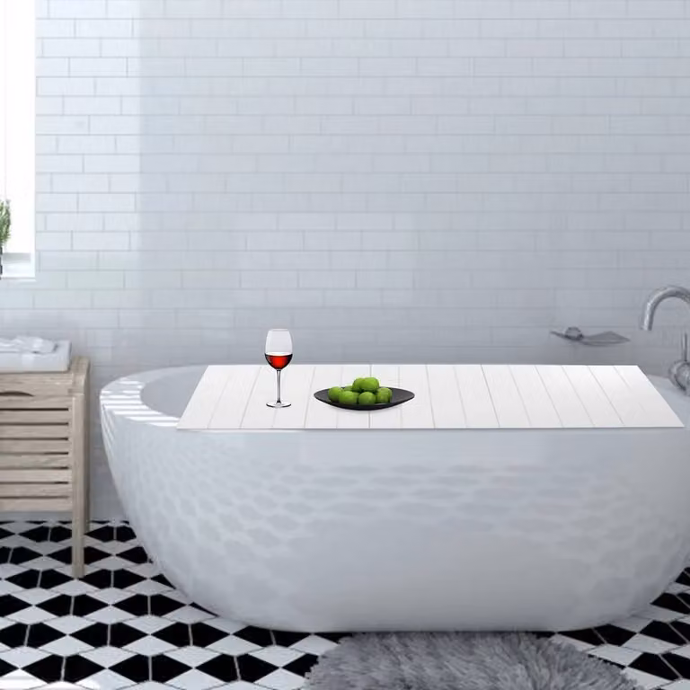 Ventryn Foldable Bathtub Cover Insulation Dust Lid in White