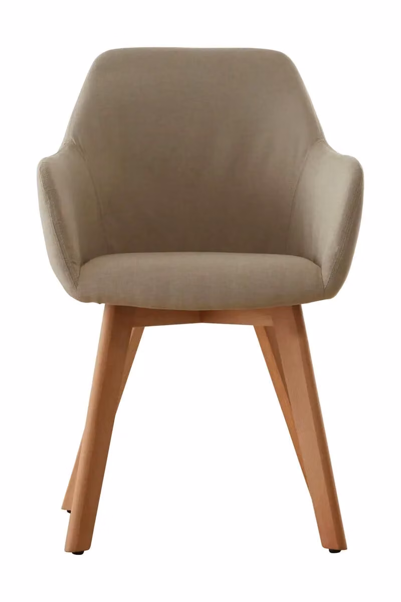 Orsina Beige Fabric Dining Chair with Beech Wood Legs – 3