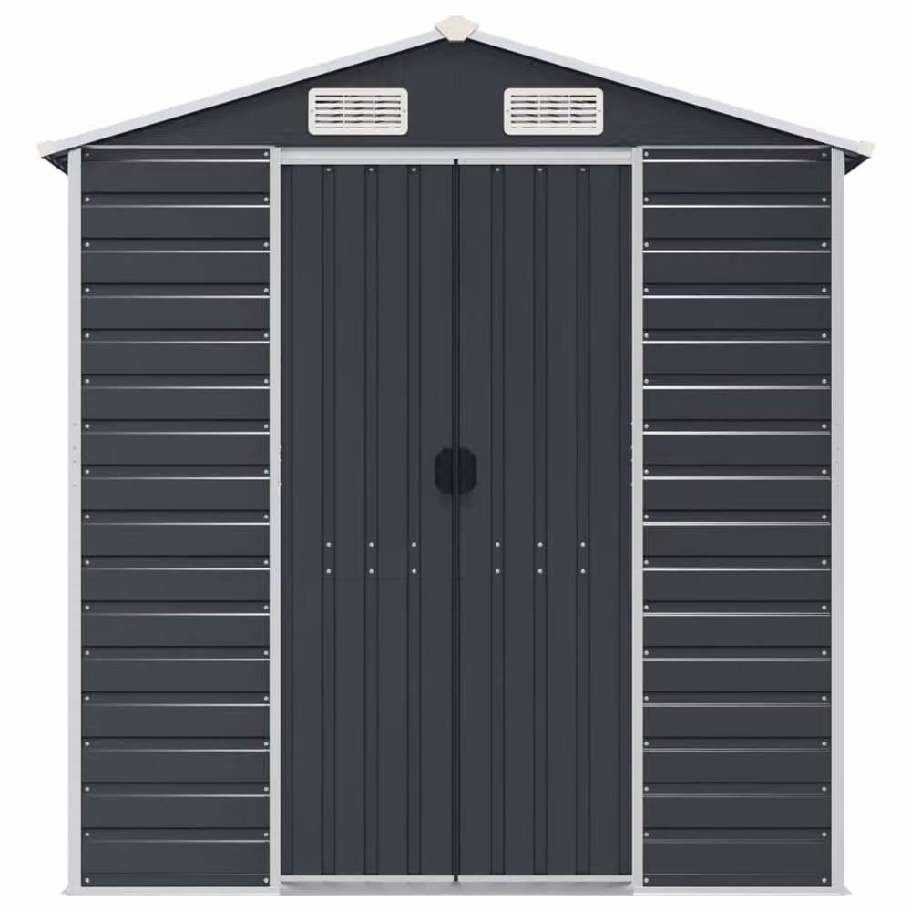 Berkfield Home Garden Shed in Anthracite Galvanised Steel, W/D/H: 191 x 640 x 198 cm – 4