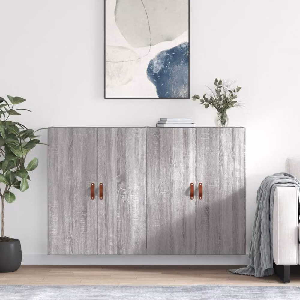Berkfield Home Wall Mounted Cabinets, 2 Piece, Grey Sonoma, W: 69.5 cm, D: 34 cm, H: 90 cm – 2