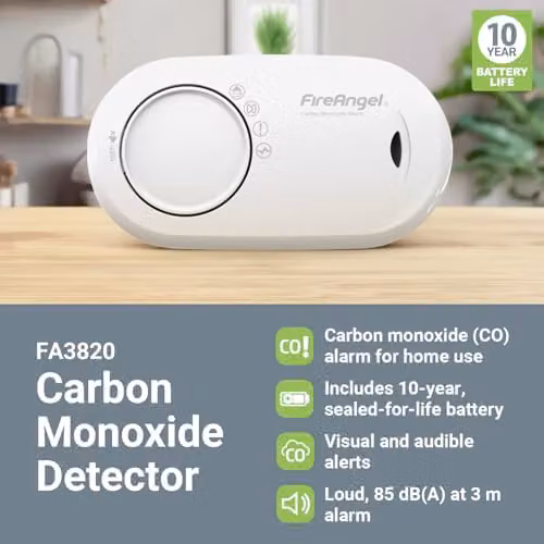 FireAngel FA3820 Portable Carbon Monoxide Detector in White with 10 Year Battery – 2