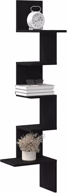Berkfield Home Black Wall Corner Shelf, W/D/H: 32 x 32 x 127.5 cm