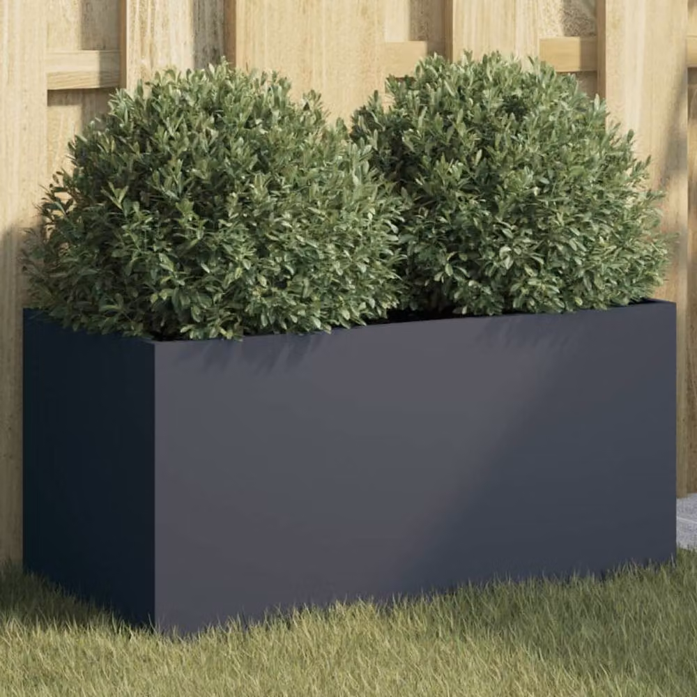 Berkfield Home Steel Planter Tub in Anthracite, W: 62 cm, D: 30 cm, H: 29 cm – 2