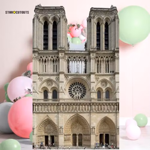 Star Cutouts SC1358 Notre Dame French Cathedral Large Multicolour Cardboard Cutout – 6