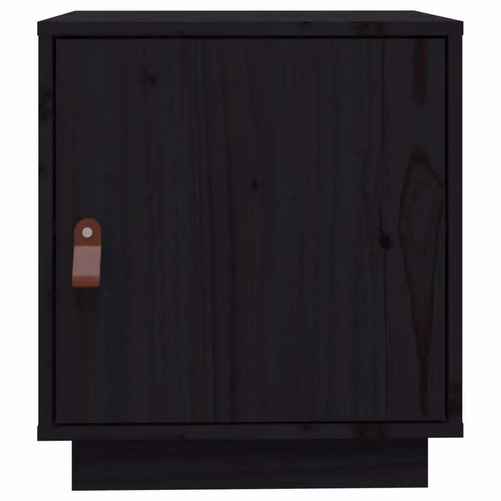 Berkfield Home Set of 2 Black Solid Wood Pine Bedside Cabinets, W: 40 cm, D: 34 cm, H: 45 cm – 4